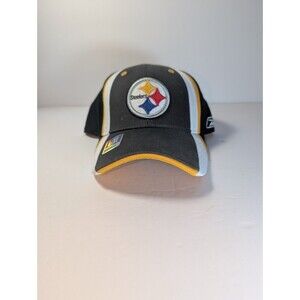 Pittsburgh Steelers Hat Cap Strap Back Mens Gray Black White NFL Football Reebok